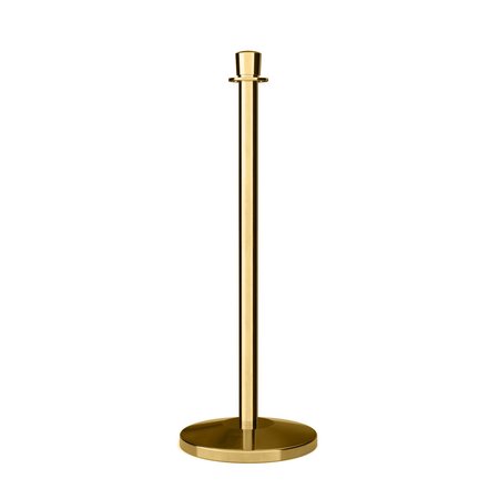 MONTOUR LINE Stanchion Post and Rope Pol.Brass Post Crown Top C-PB-CN